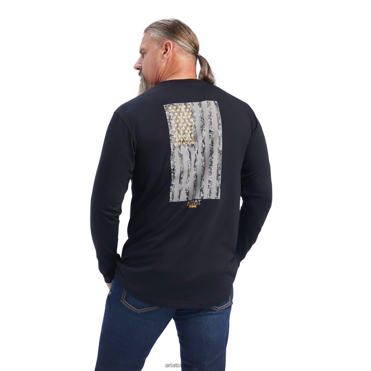 blast Ariat armeringsjärn arbetare reflekterande flagga grafisk t-shirt svart män F0484911