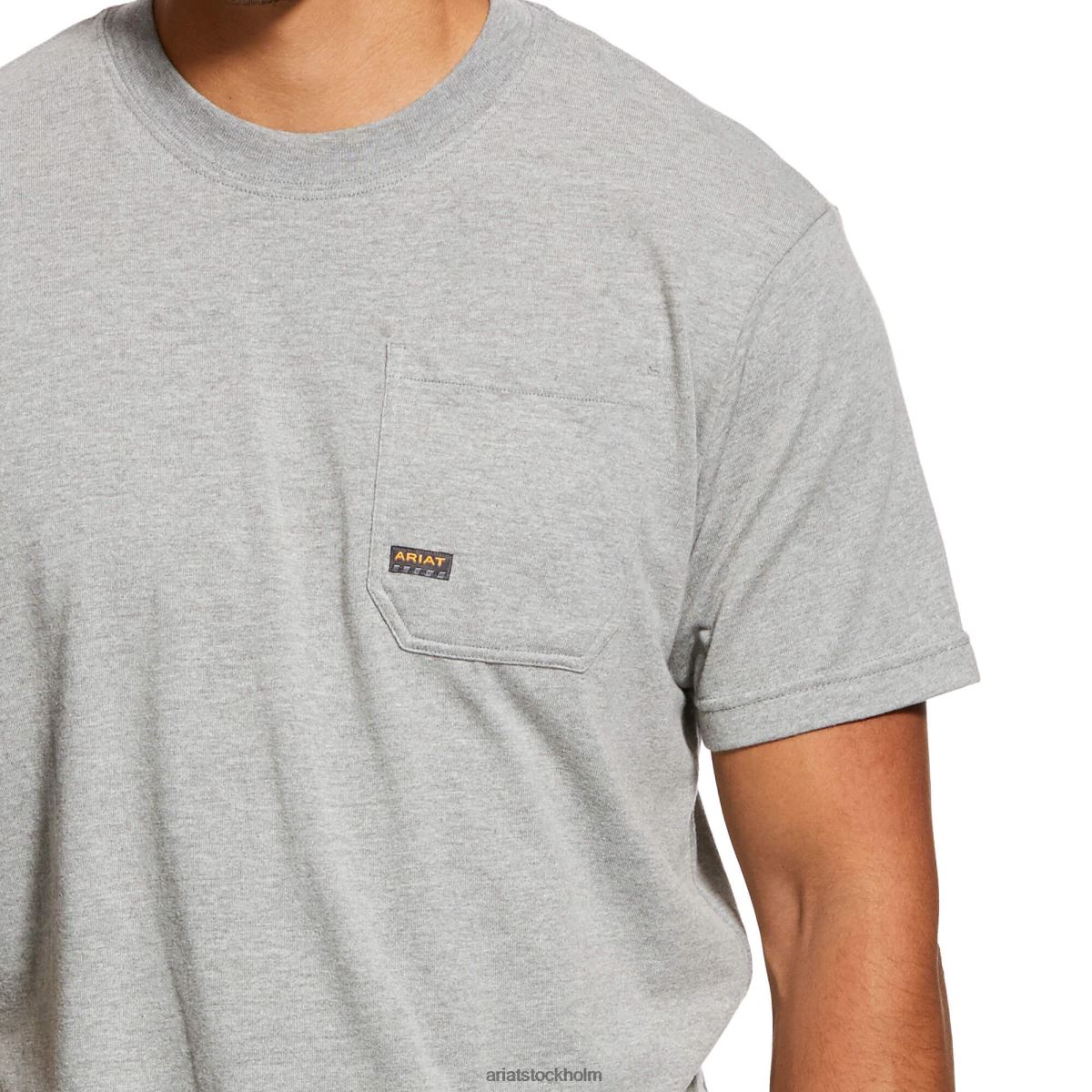 blast Ariat armeringsjärn bomull stark amerikansk grit grafisk t-shirt gråmelerad män F0484759