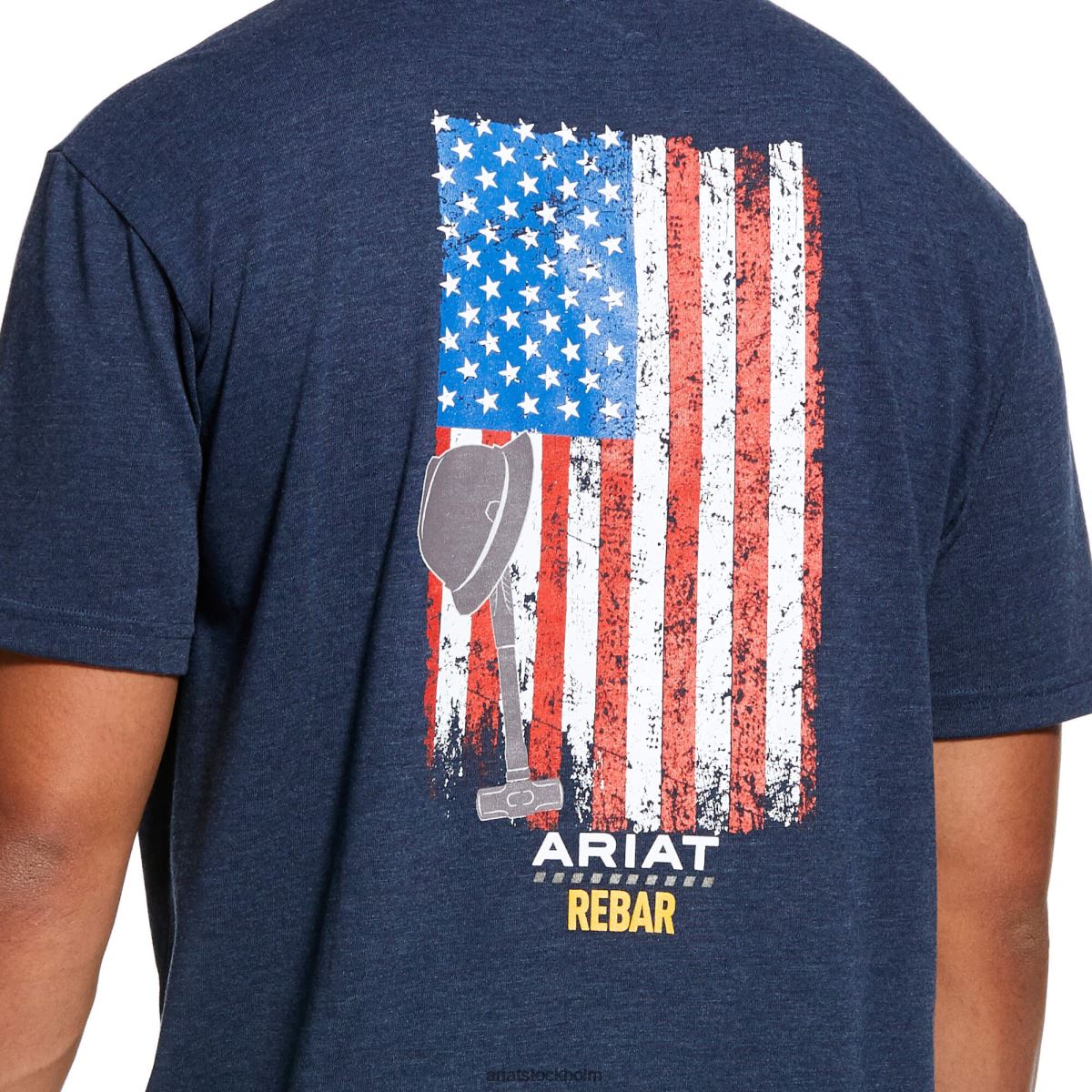 blast Ariat armeringsjärn bomull stark amerikansk grit grafisk t-shirt marin ljung män F0484681