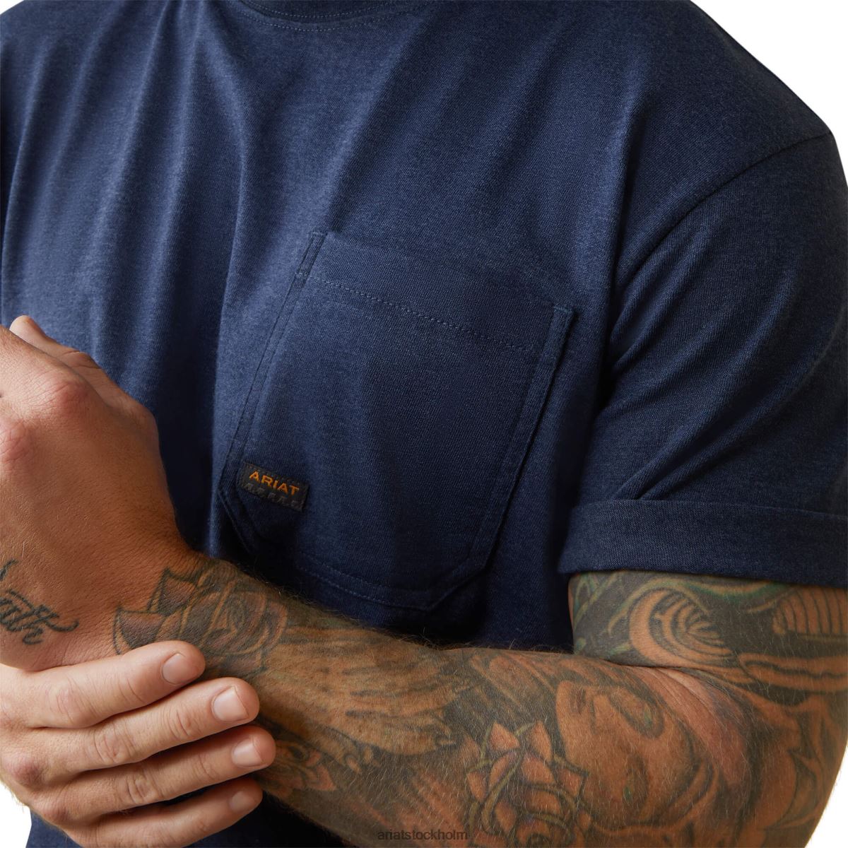 blast Ariat armeringsjärn cottonstrong amerikansk bas t-shirt marin ljung män F0484551