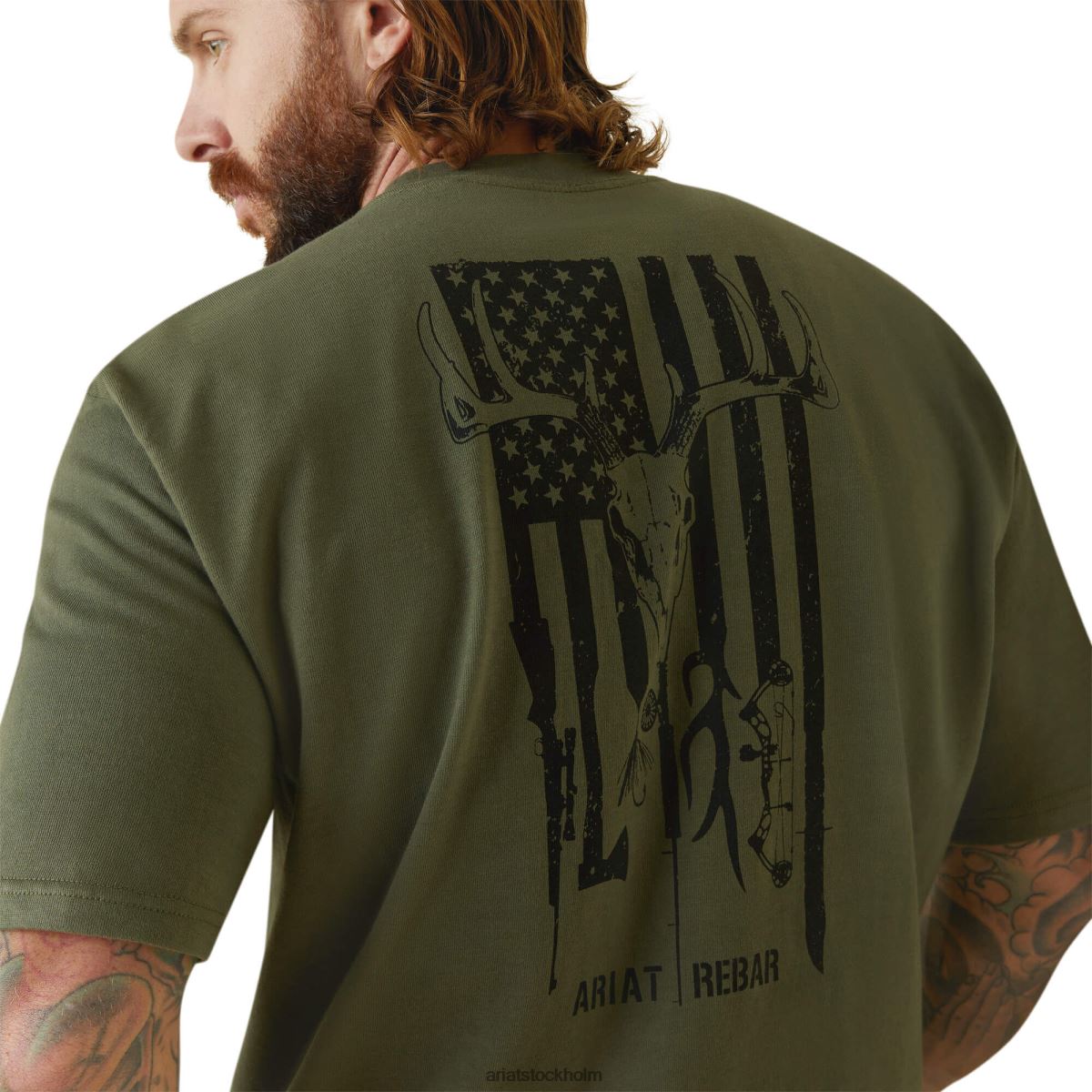 blast Ariat armeringsjärn cottonstrong amerikansk utomhus t-shirt skalbagge män F0484556