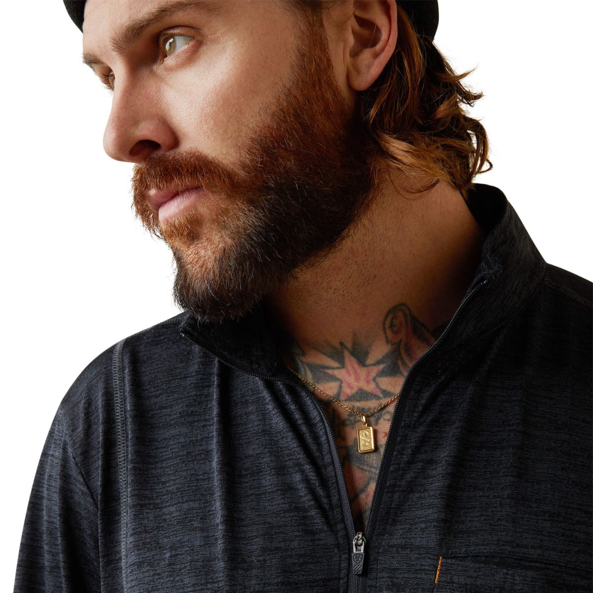 blast Ariat armeringsjärn evolution t-shirt med 1/2 dragkedja svart män F0484633