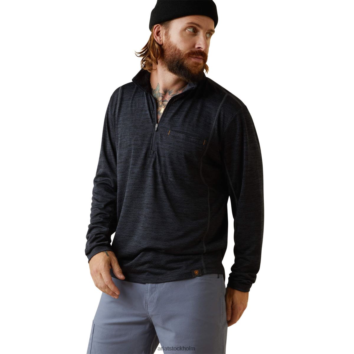 blast Ariat armeringsjärn evolution t-shirt med 1/2 dragkedja svart män F0484633