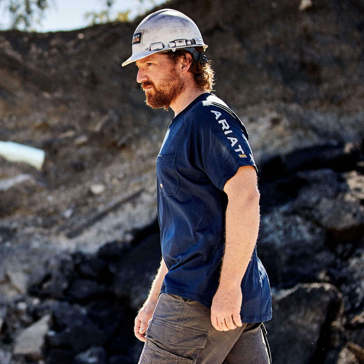 blast Ariat armeringsjärn heat fighter t-shirt Marin män F0484630