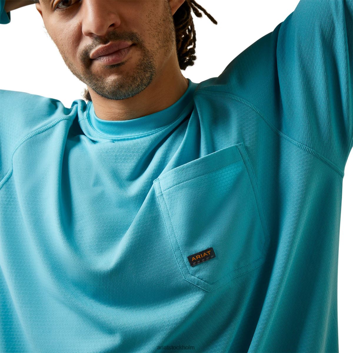 blast Ariat armeringsjärn heat fighter t-shirt Maui blå män F0484687