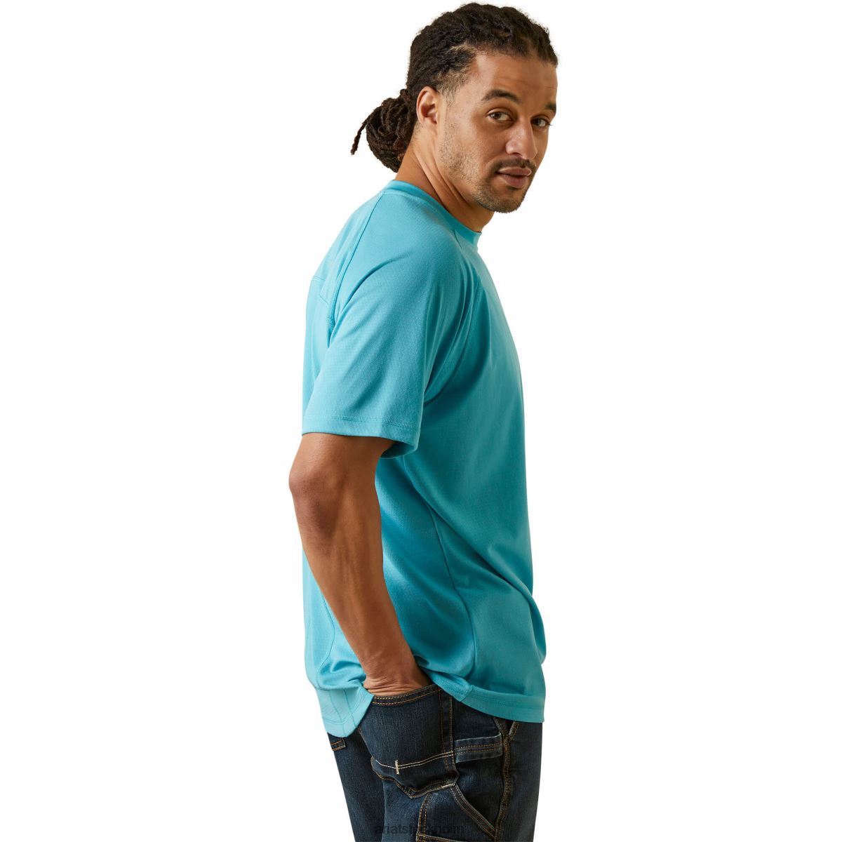 blast Ariat armeringsjärn heat fighter t-shirt Maui blå män F0484744