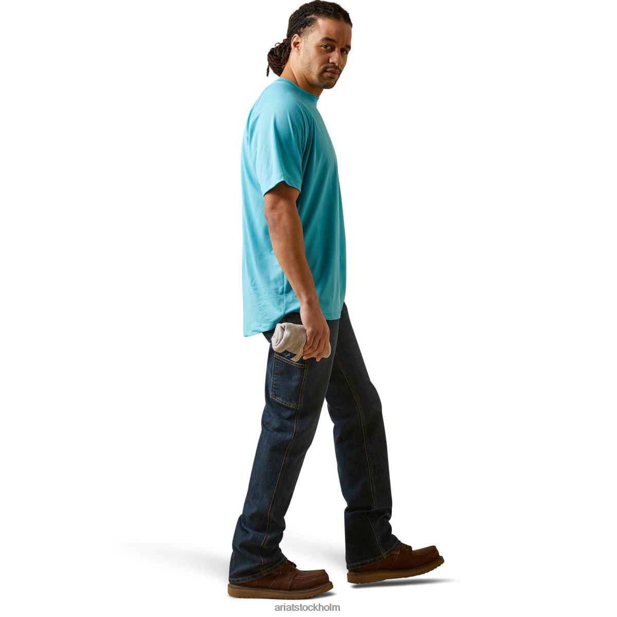 blast Ariat armeringsjärn heat fighter t-shirt Maui blå män F0484744