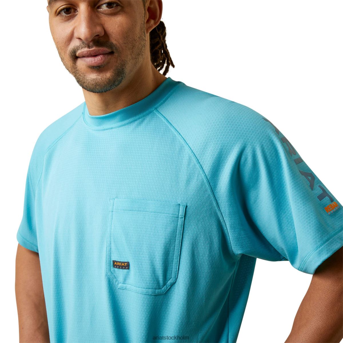 blast Ariat armeringsjärn heat fighter t-shirt Maui blå män F0484744