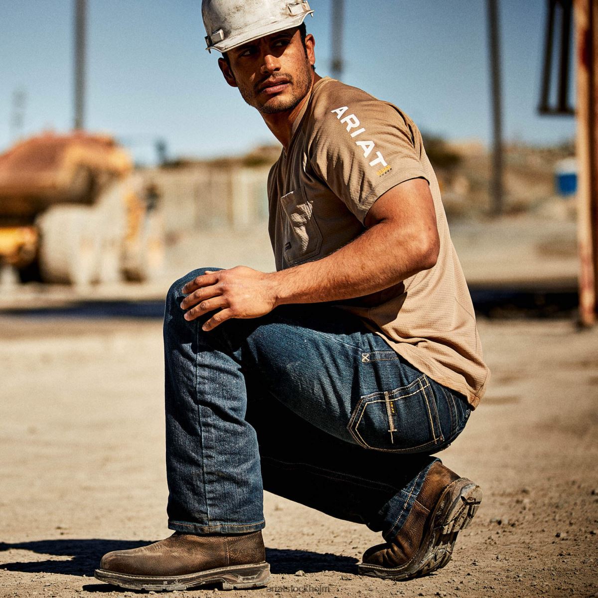 blast Ariat armeringsjärn heat fighter t-shirt kaki män F0484671