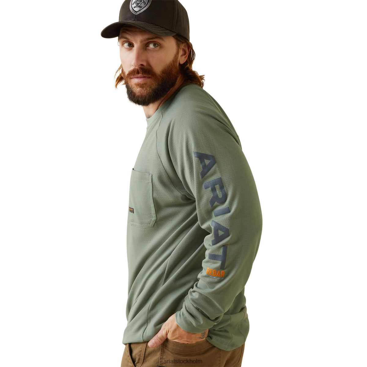 blast Ariat armeringsjärn heat fighter t-shirt liljepad/periskop män F0484635