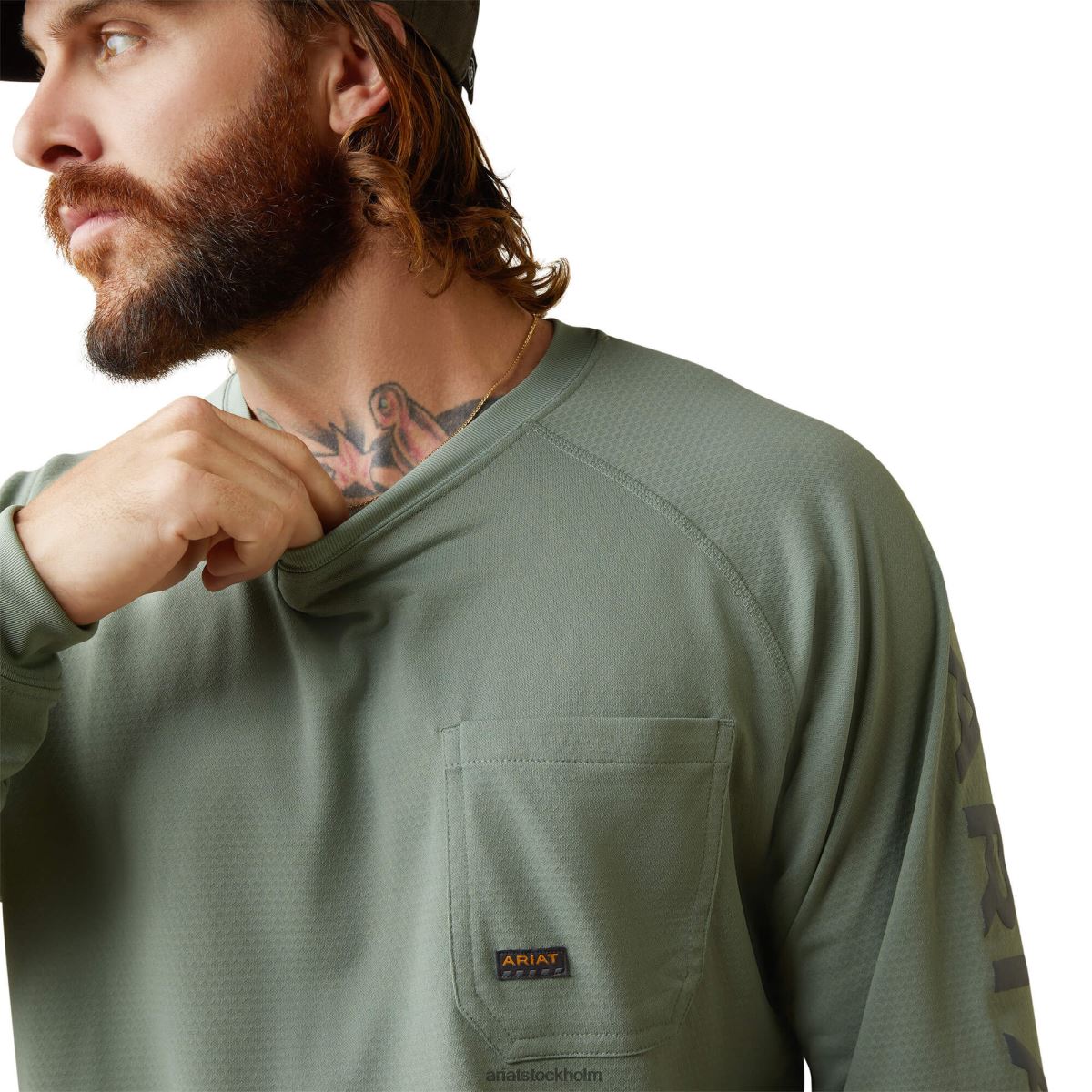 blast Ariat armeringsjärn heat fighter t-shirt liljepad/periskop män F0484635