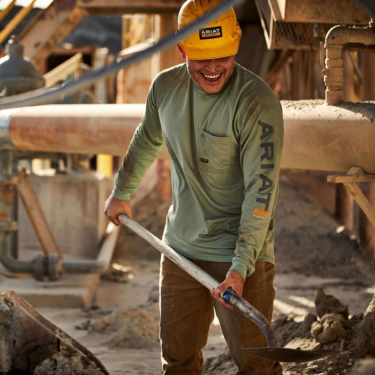 blast Ariat armeringsjärn heat fighter t-shirt liljepad/periskop män F0484635