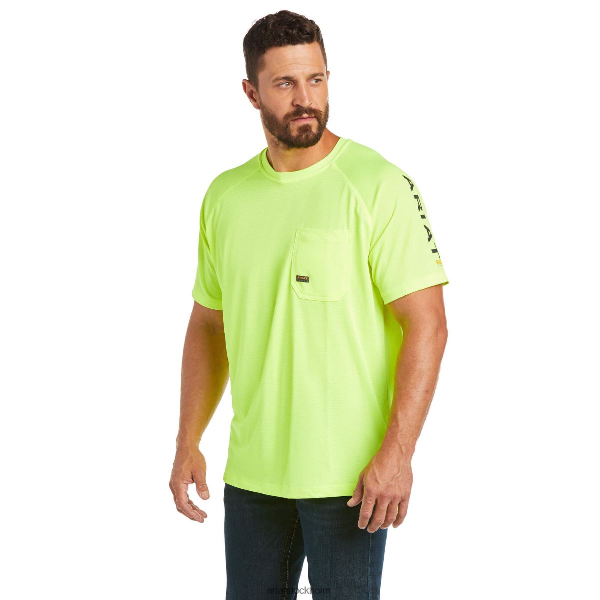 blast Ariat armeringsjärn heat fighter t-shirt neon lime män F0484707