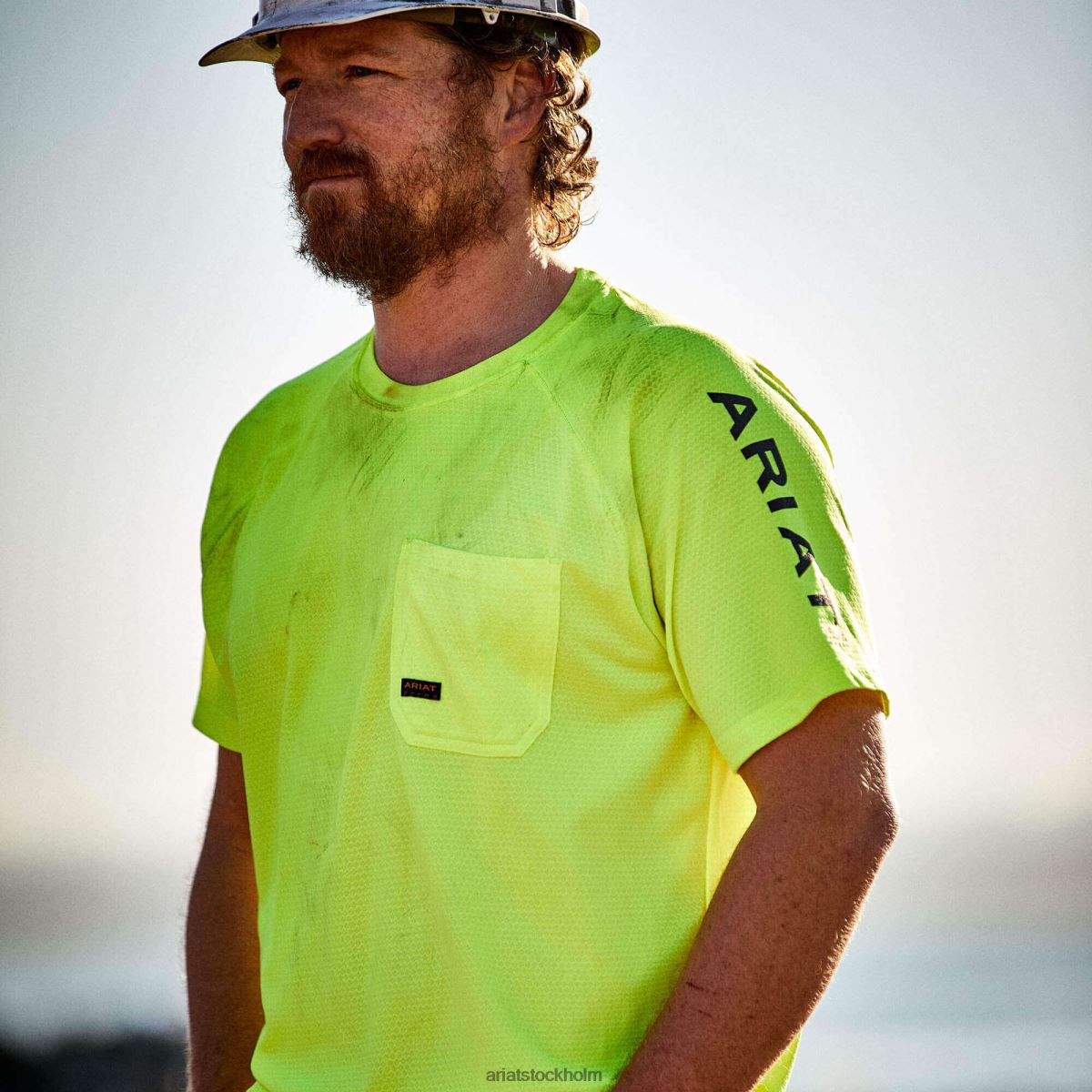 blast Ariat armeringsjärn heat fighter t-shirt neon lime män F0484707