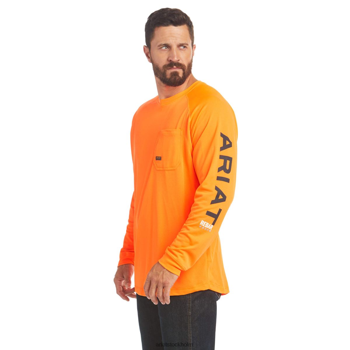 blast Ariat armeringsjärn heat fighter t-shirt neon orange män F0484636