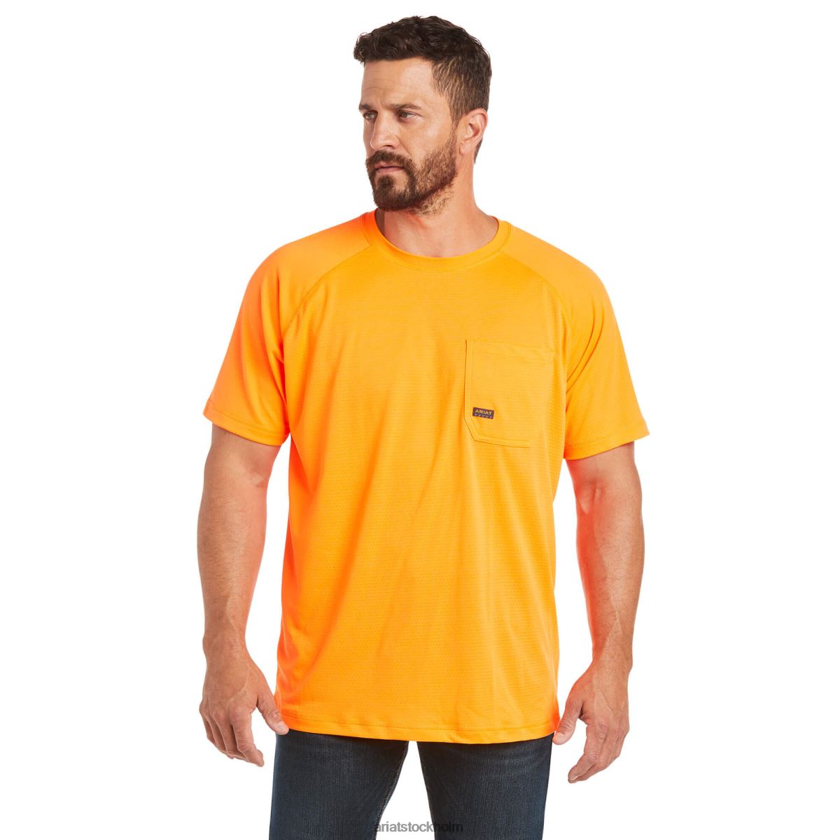 blast Ariat armeringsjärn heat fighter t-shirt neon orange män F0484654