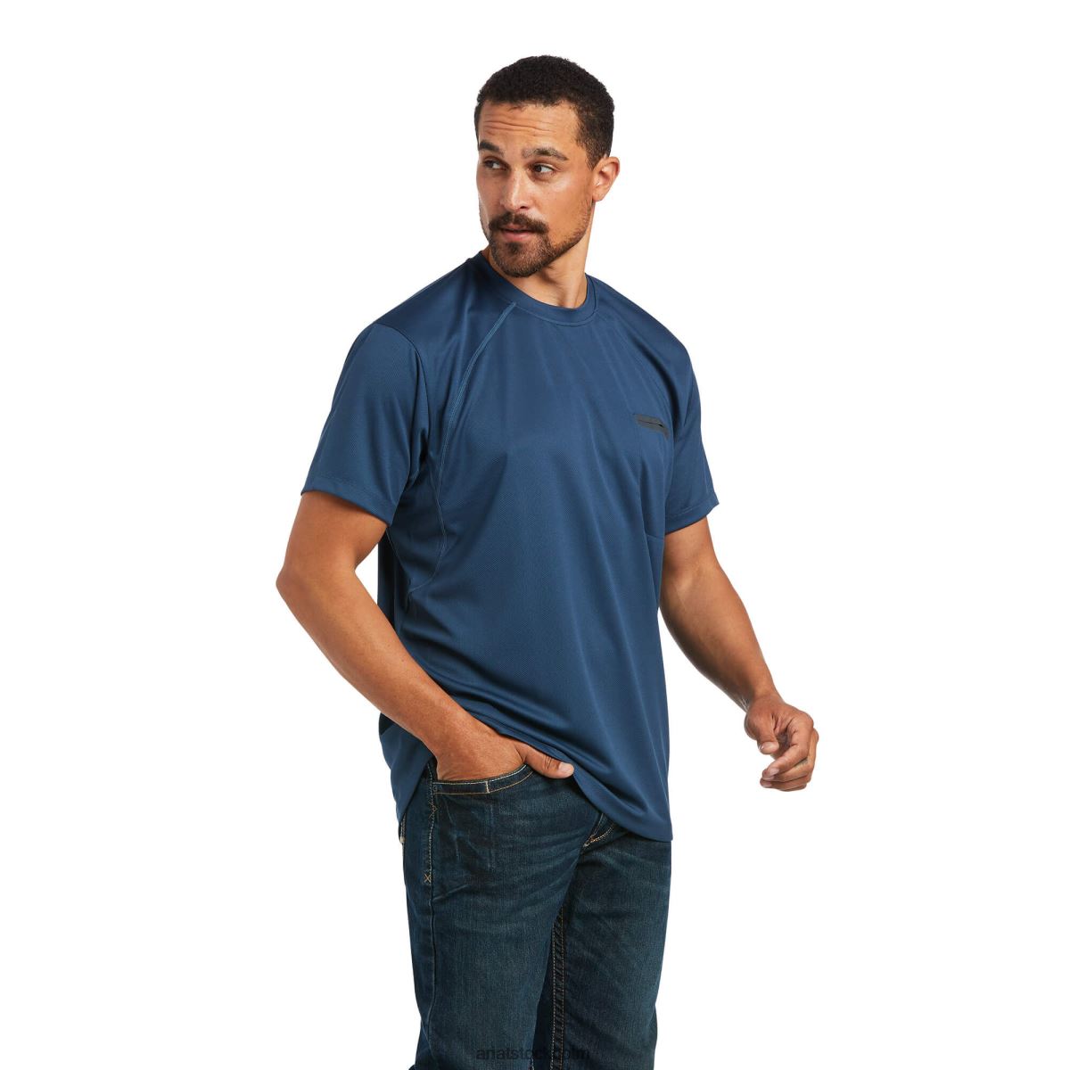 blast Ariat armeringsjärn polartec elite all season t-shirt blå tall män F0484752