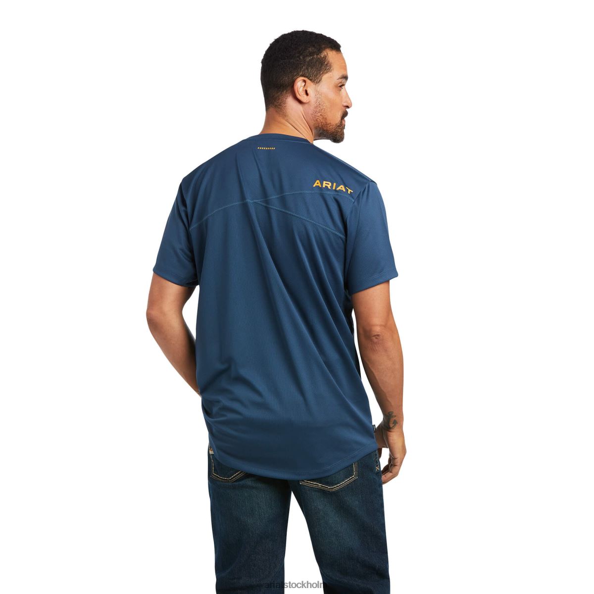 blast Ariat armeringsjärn polartec elite all season t-shirt blå tall män F0484752