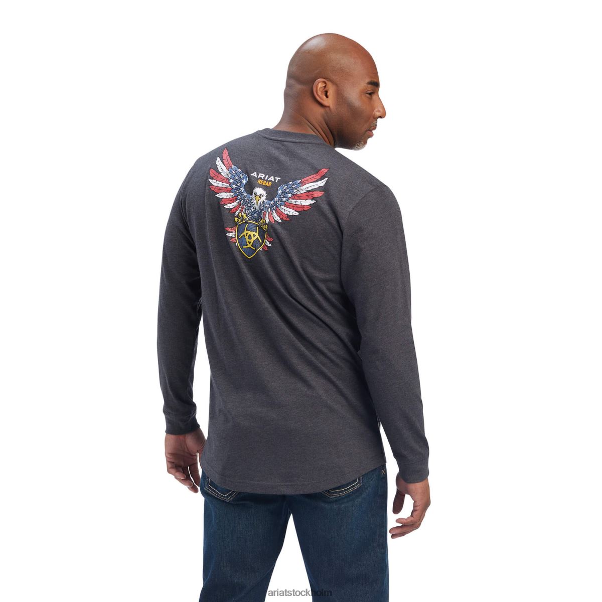 blast Ariat armeringsjärn, stark amerikansk raptor-t-shirt i bomull kolljung män F0484861