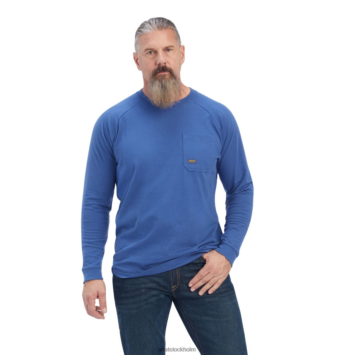 blast Ariat armeringsjärn, stark grafisk t-shirt med grov hals äkta blå/legering män F0484801