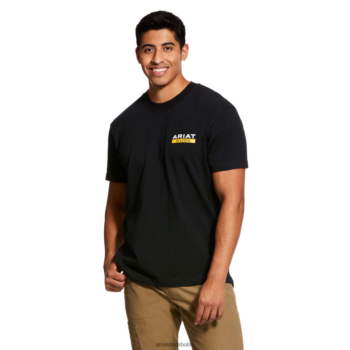 blast Ariat armeringsjärn, stark grafisk t-shirt med grov hals svart män F0484580