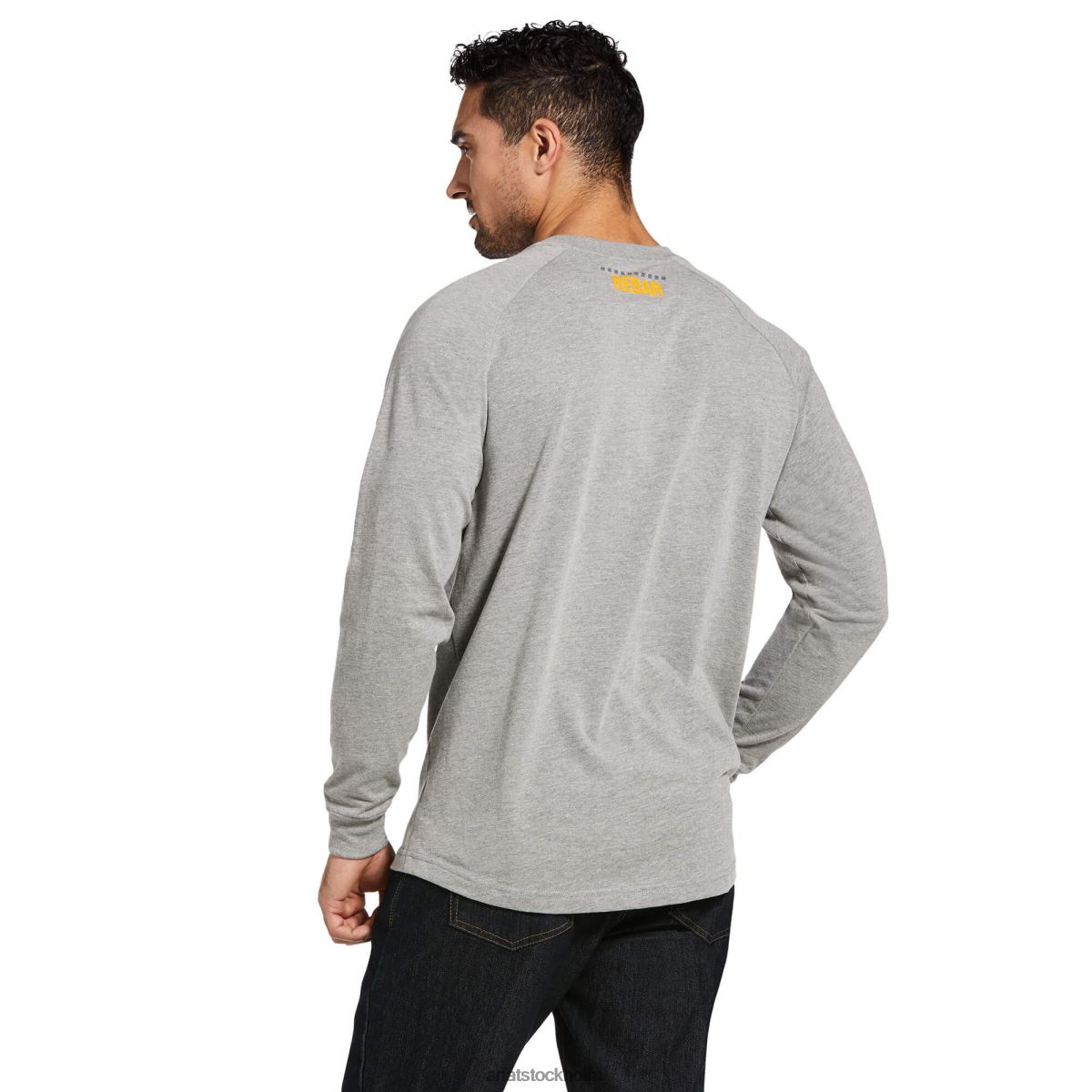 blast Ariat armeringsjärn t-shirt av bomullsstark block gråmelerad män F0484705