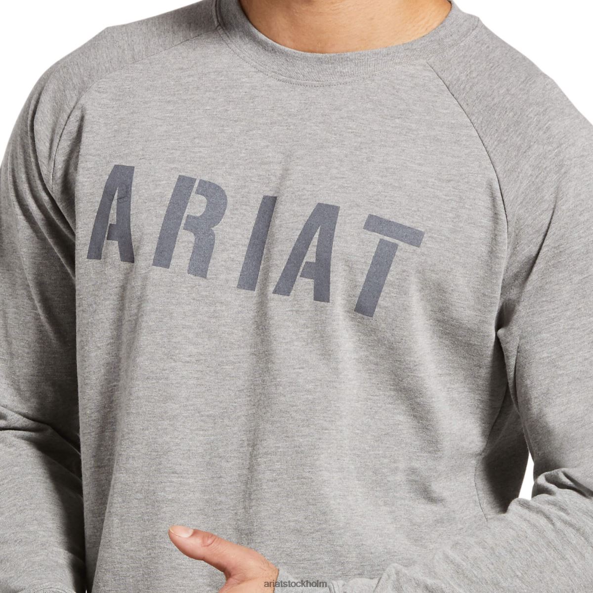 blast Ariat armeringsjärn t-shirt av bomullsstark block gråmelerad män F0484705
