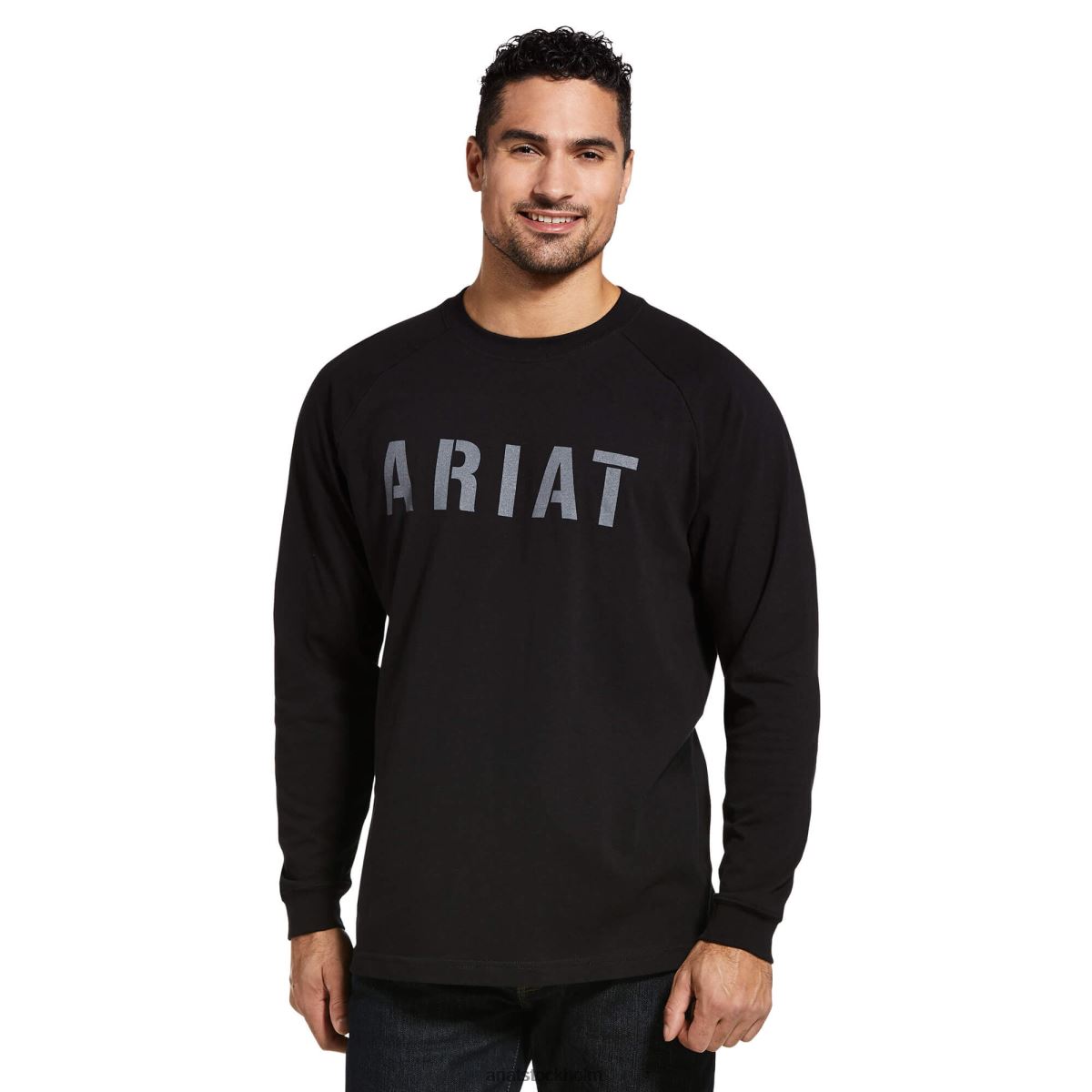 blast Ariat armeringsjärn t-shirt av bomullsstark block svart män F0484677