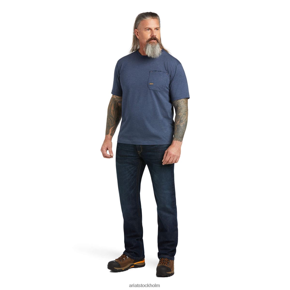 blast Ariat armeringsjärn t-shirt med heltäckande täckmantel skifferljung män F0484736