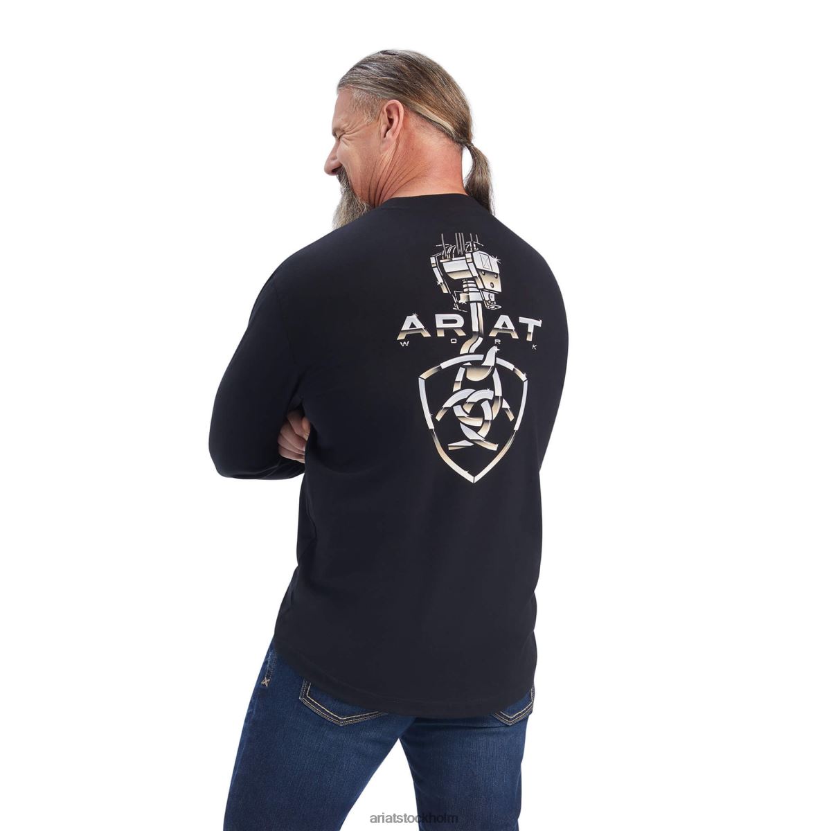 blast Ariat armeringsjärn tunga lyft t-shirt svart män F0484689