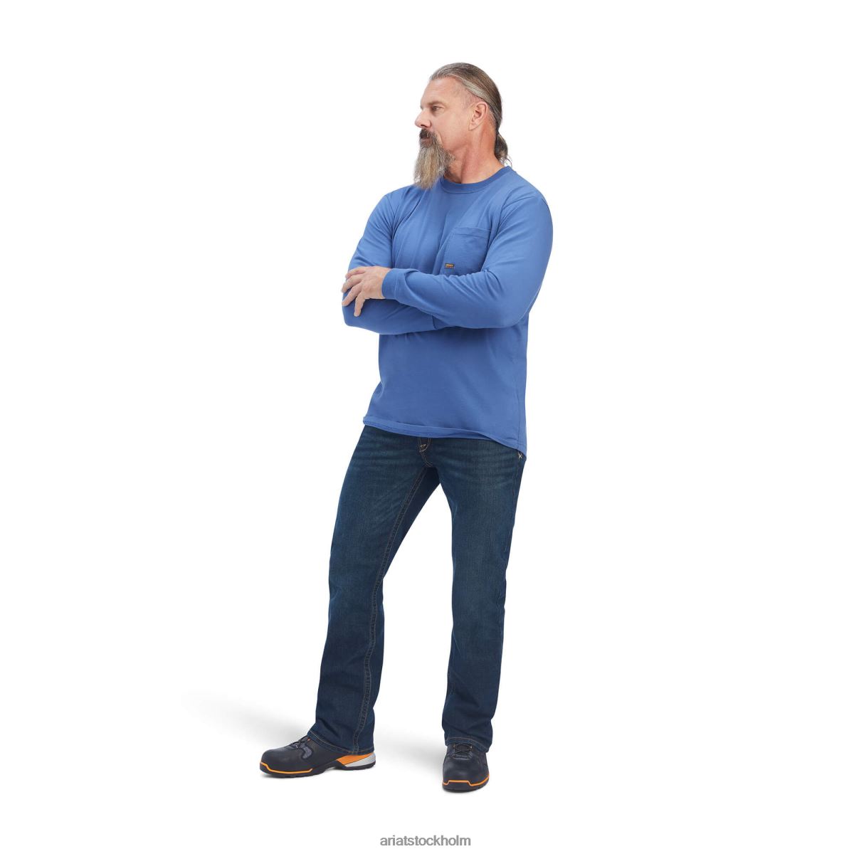 blast Ariat armeringsjärn utomhus grafisk t-shirt äkta flottan män F0484888