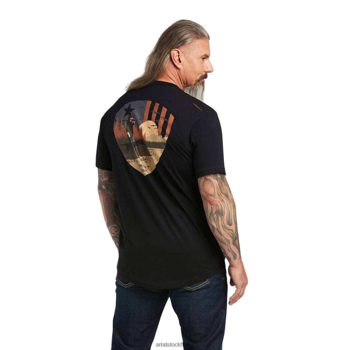 blast Ariat armeringsjärn workman arbetande hund t-shirt svart män F0484706