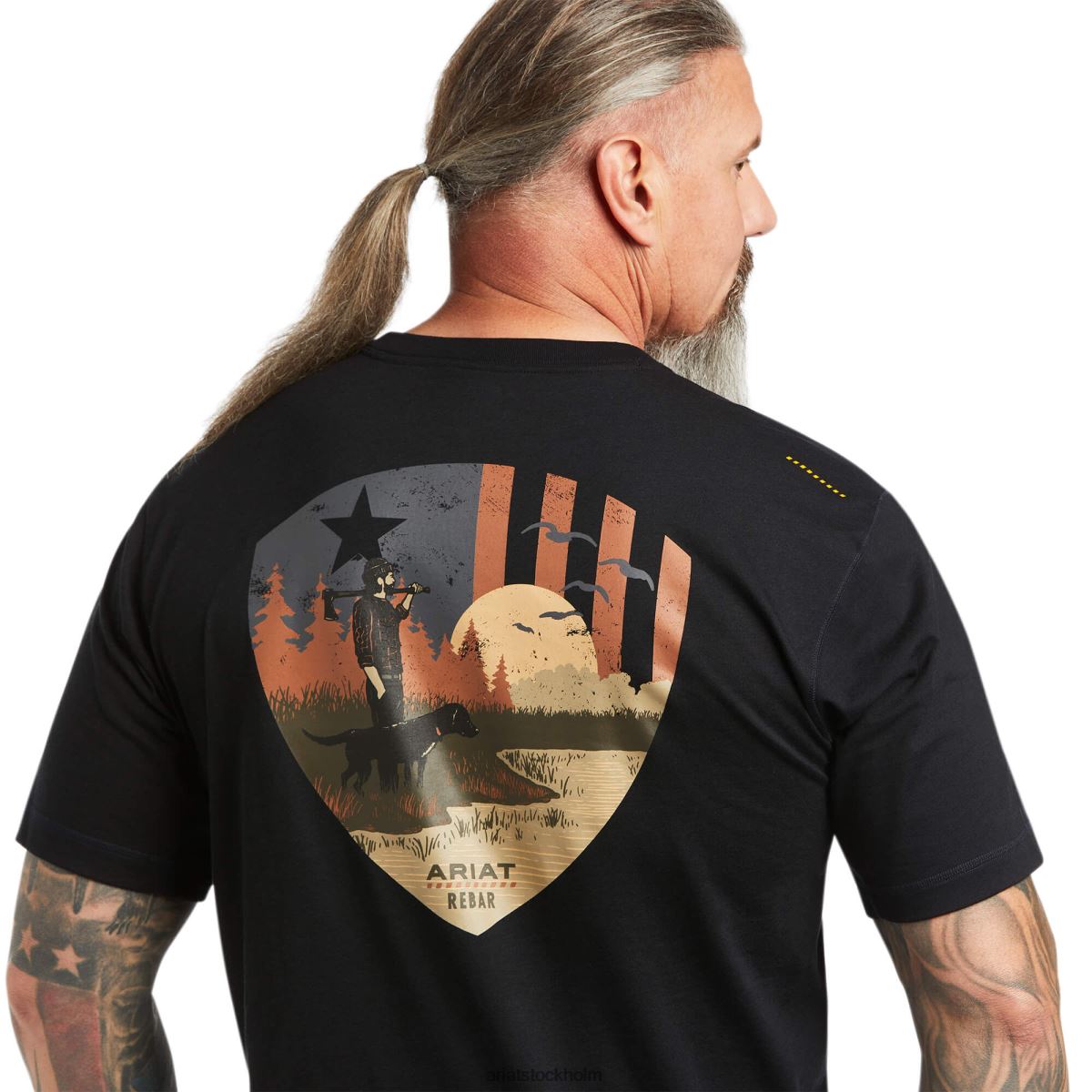 blast Ariat armeringsjärn workman arbetande hund t-shirt svart män F0484706