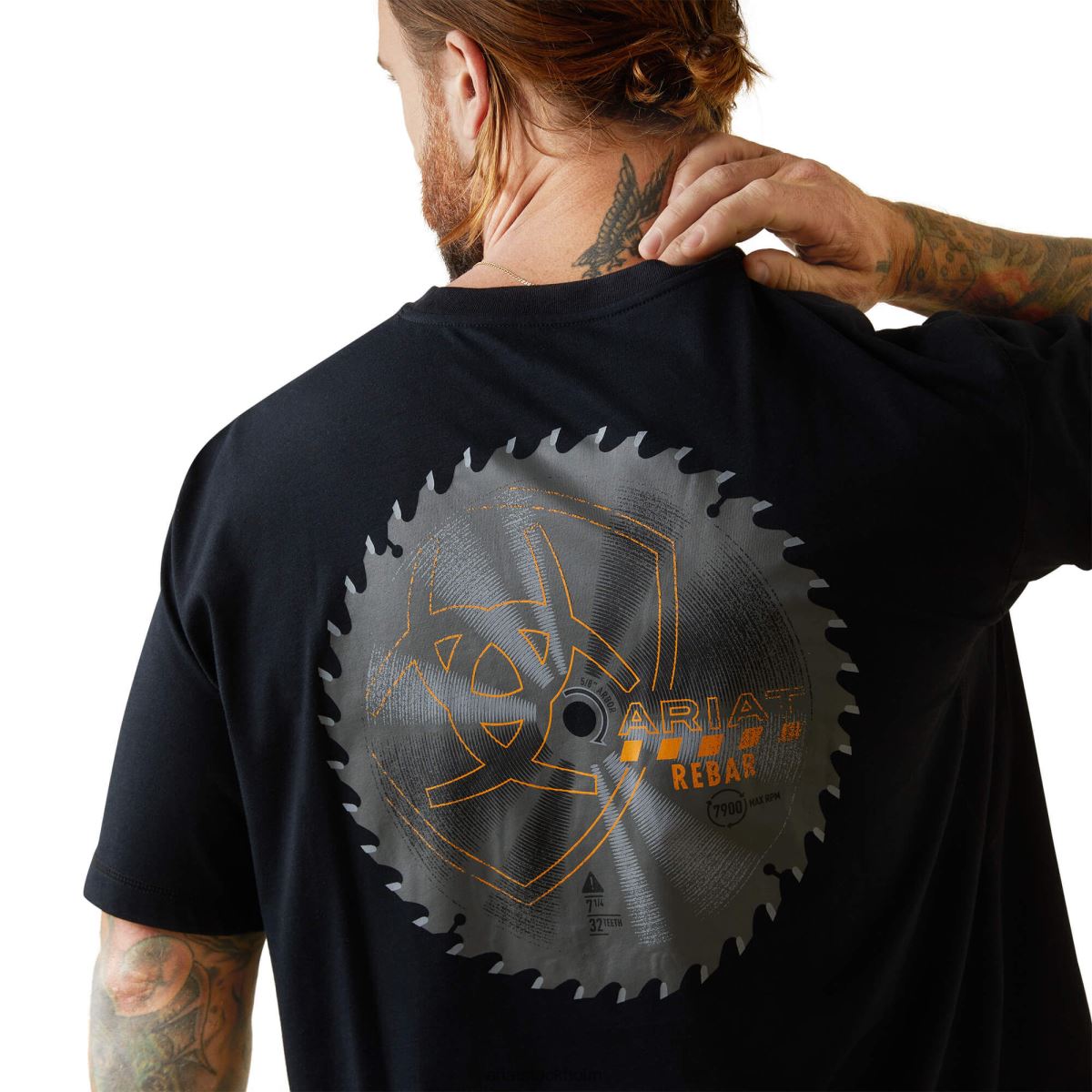 blast Ariat armeringsjärn workman buzz såg grafisk t-shirt svart män F0484600