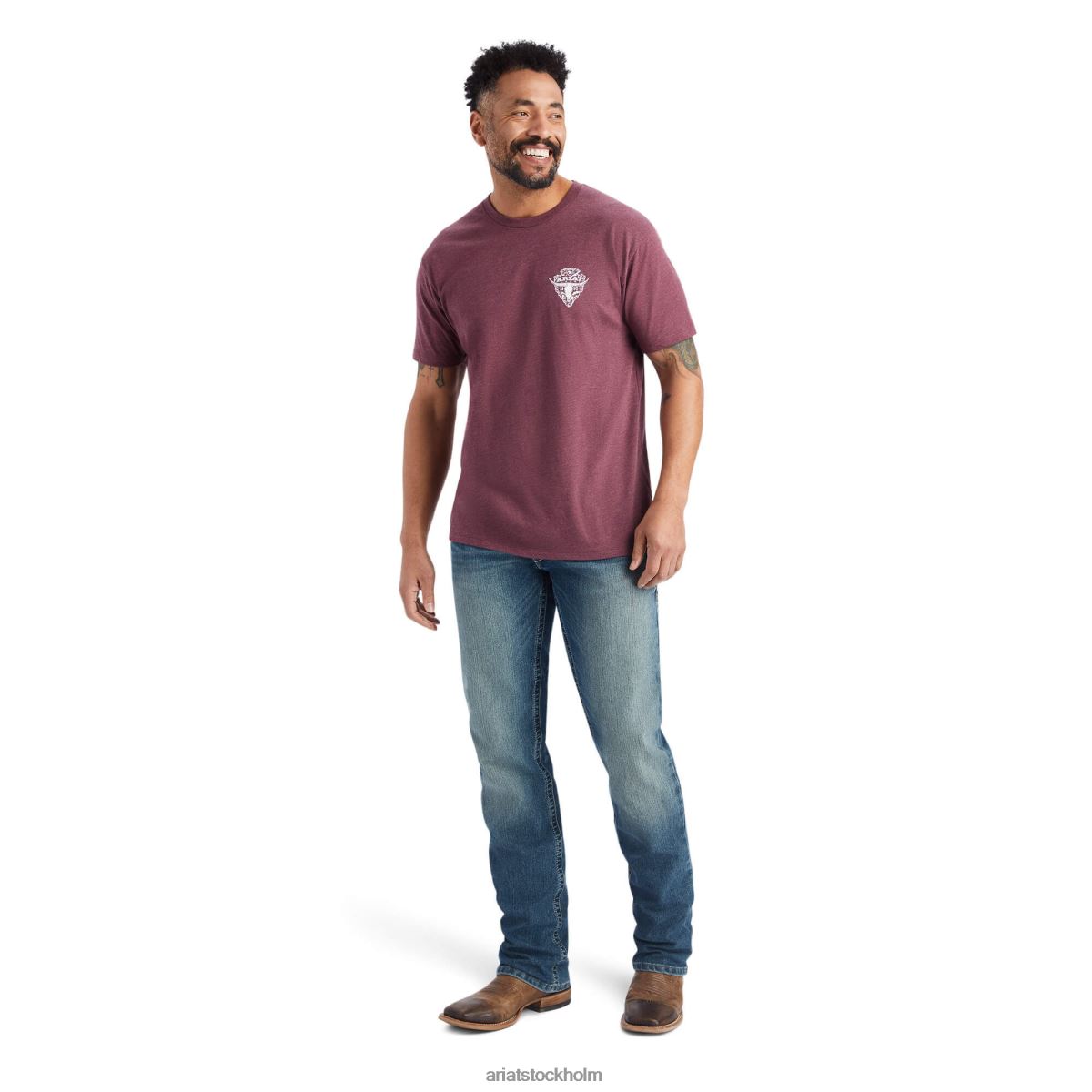 blast Ariat arrowhead 2.0 t-shirt vinröd ljung män F0484608