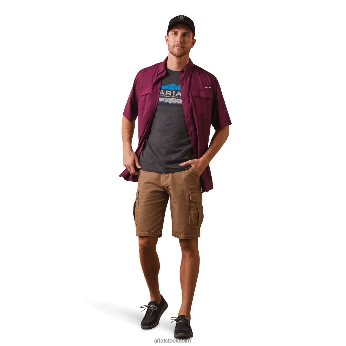 blast Ariat blommig block t-shirt kolljung män F0484851