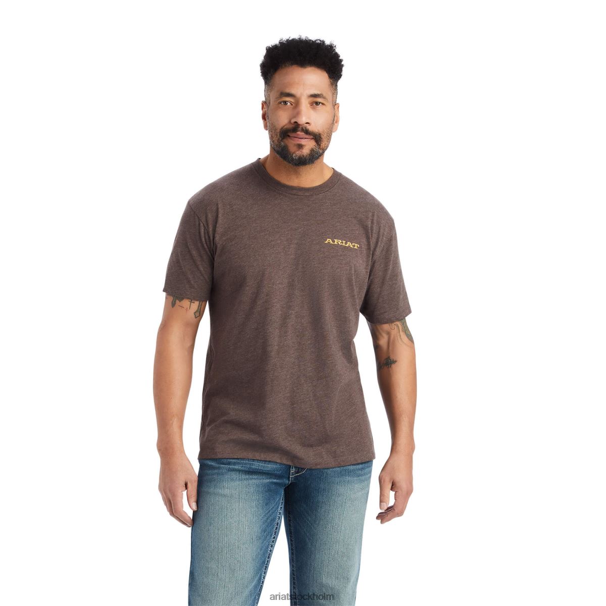 blast Ariat bronc buster t-shirt brun ljung män F0484586
