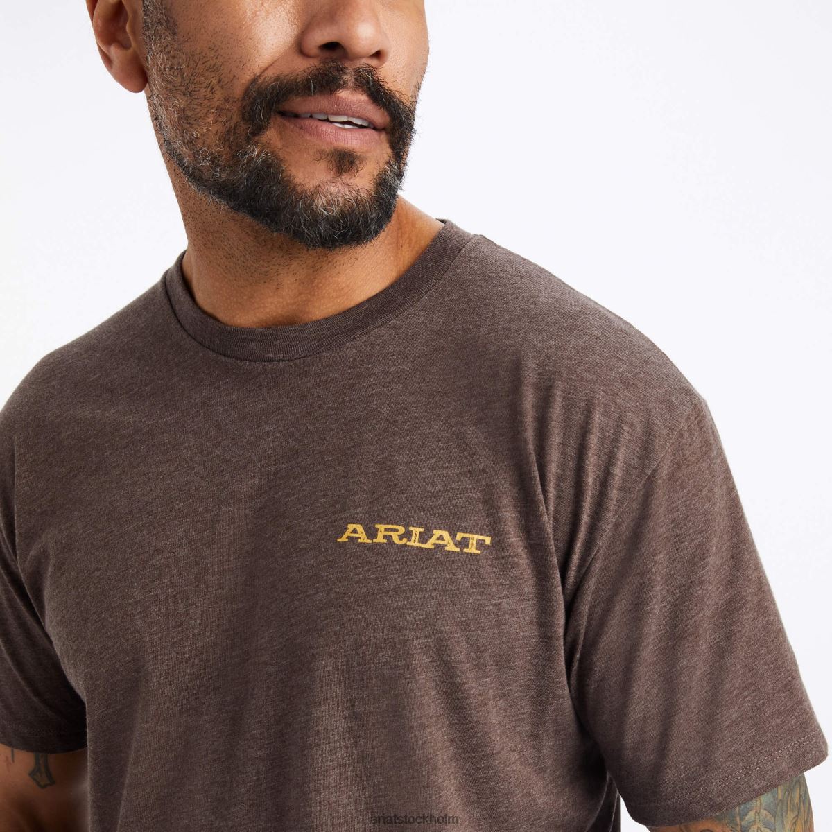 blast Ariat bronc buster t-shirt brun ljung män F0484586