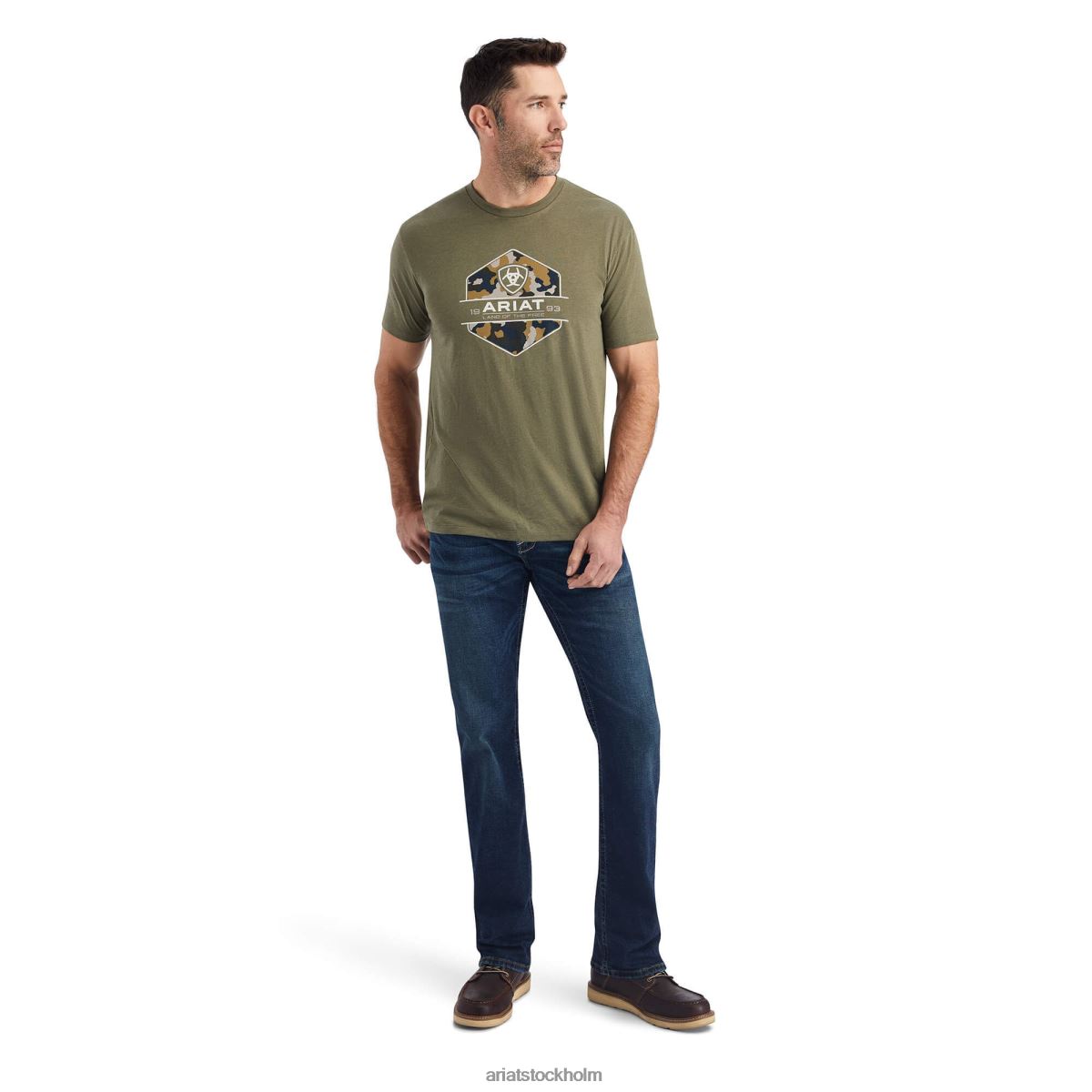 blast Ariat camo badge t-shirt militärljung män F0484637