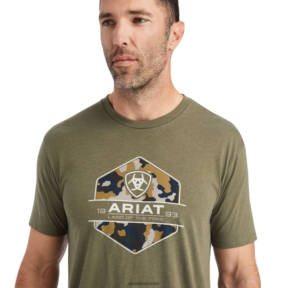 blast Ariat camo badge t-shirt militärljung män F0484637
