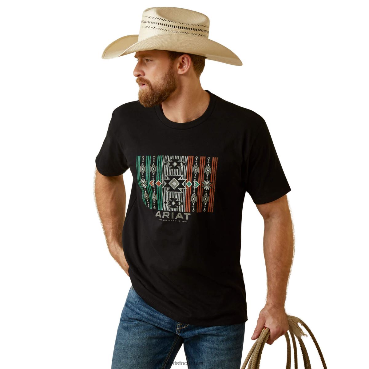 blast Ariat chihuahua flagga t-shirt svart män F0484919