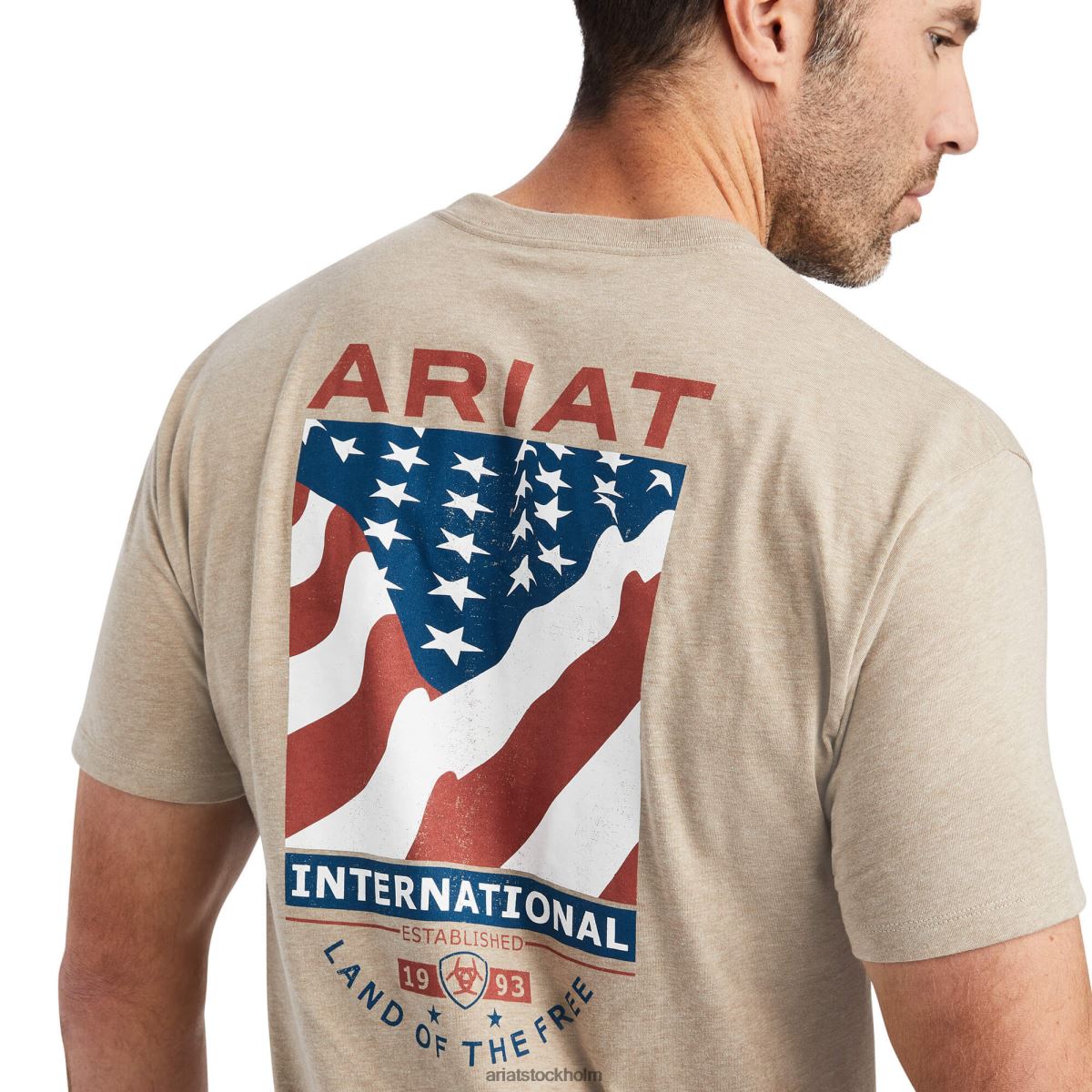 blast Ariat flagga flow t-shirt havregrynsljung män F0484682