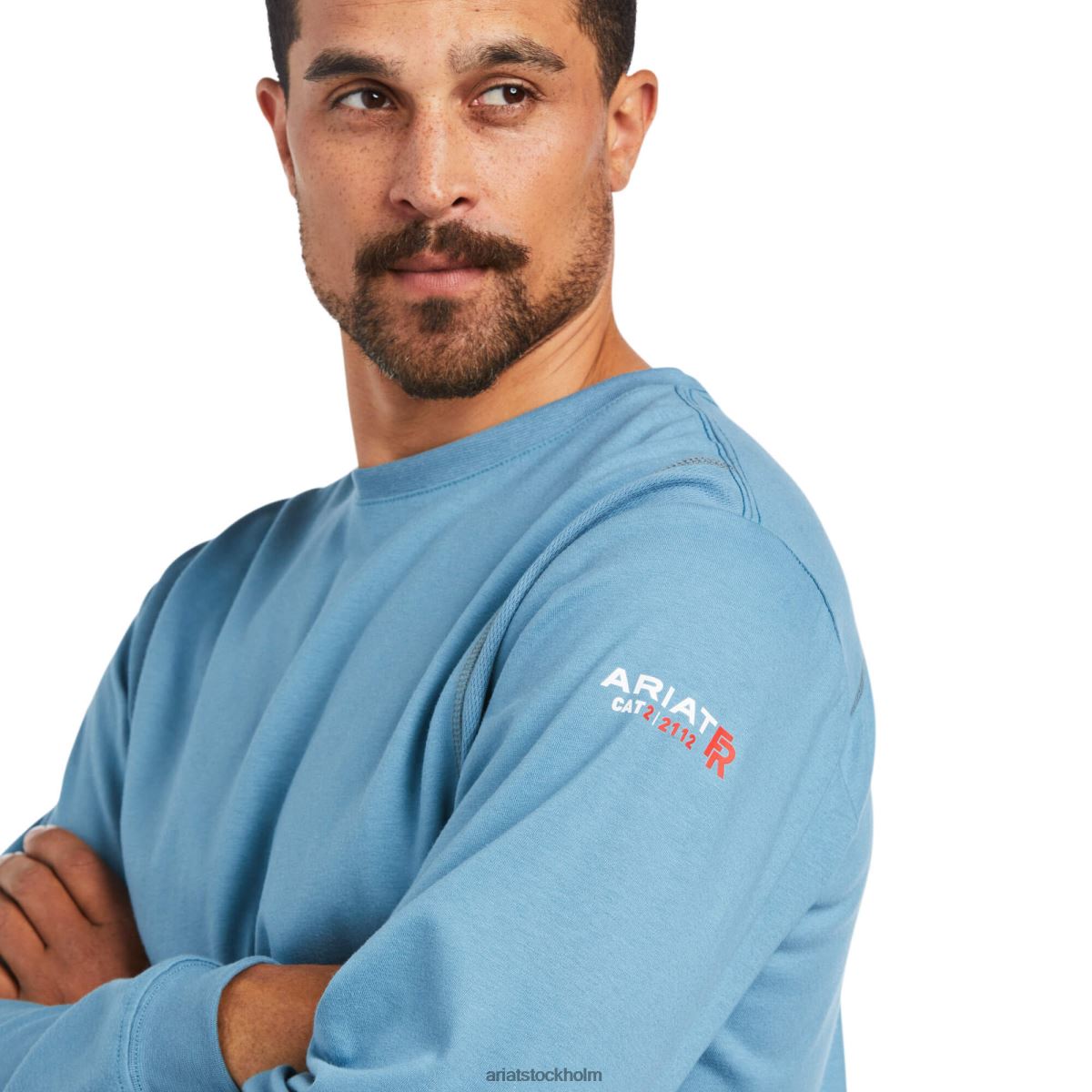 blast Ariat fr ac crew t-shirt stålblå män F0484830