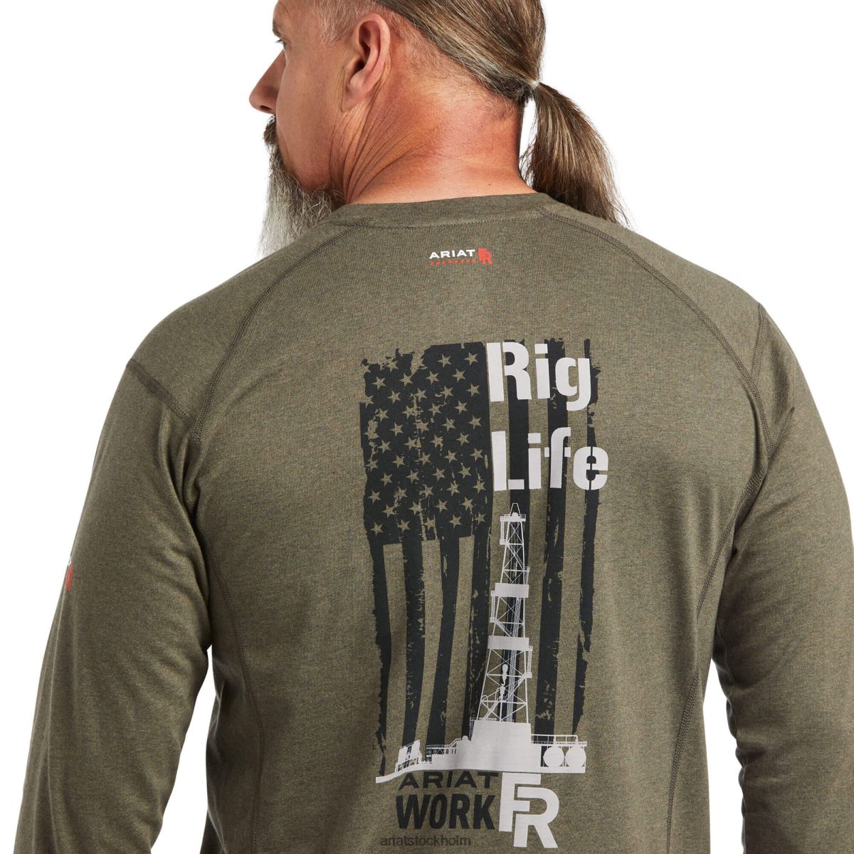 blast Ariat fr air rig life grafisk t-shirt salvia ljung män F0484804