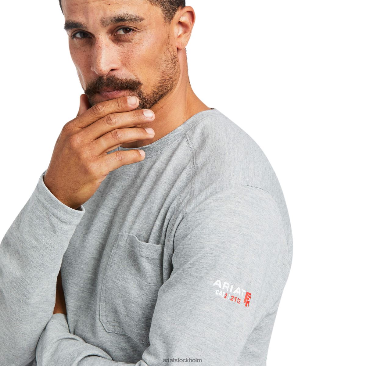 blast Ariat fr max protect inneboende t-shirt gråmelerad män F0484863