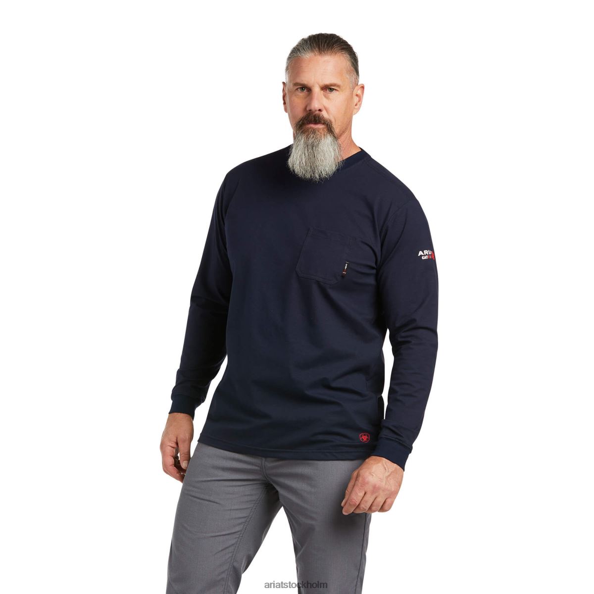 blast Ariat fr stretch logotyp t-shirt marinen/usa män F0484789
