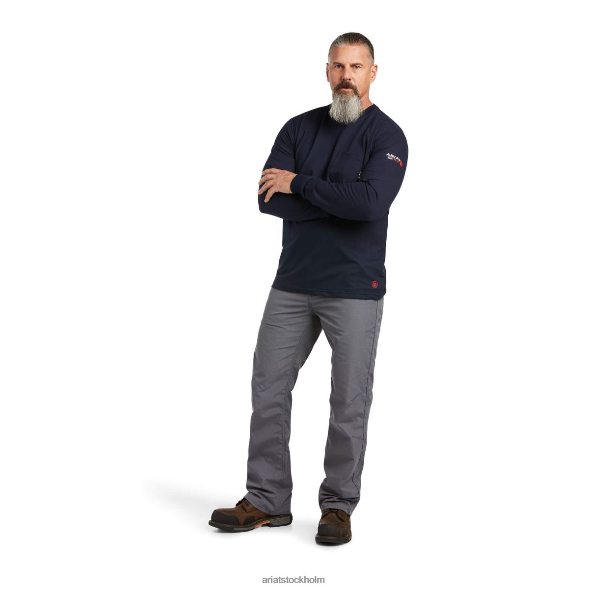 blast Ariat fr stretch logotyp t-shirt marinen/usa män F0484789