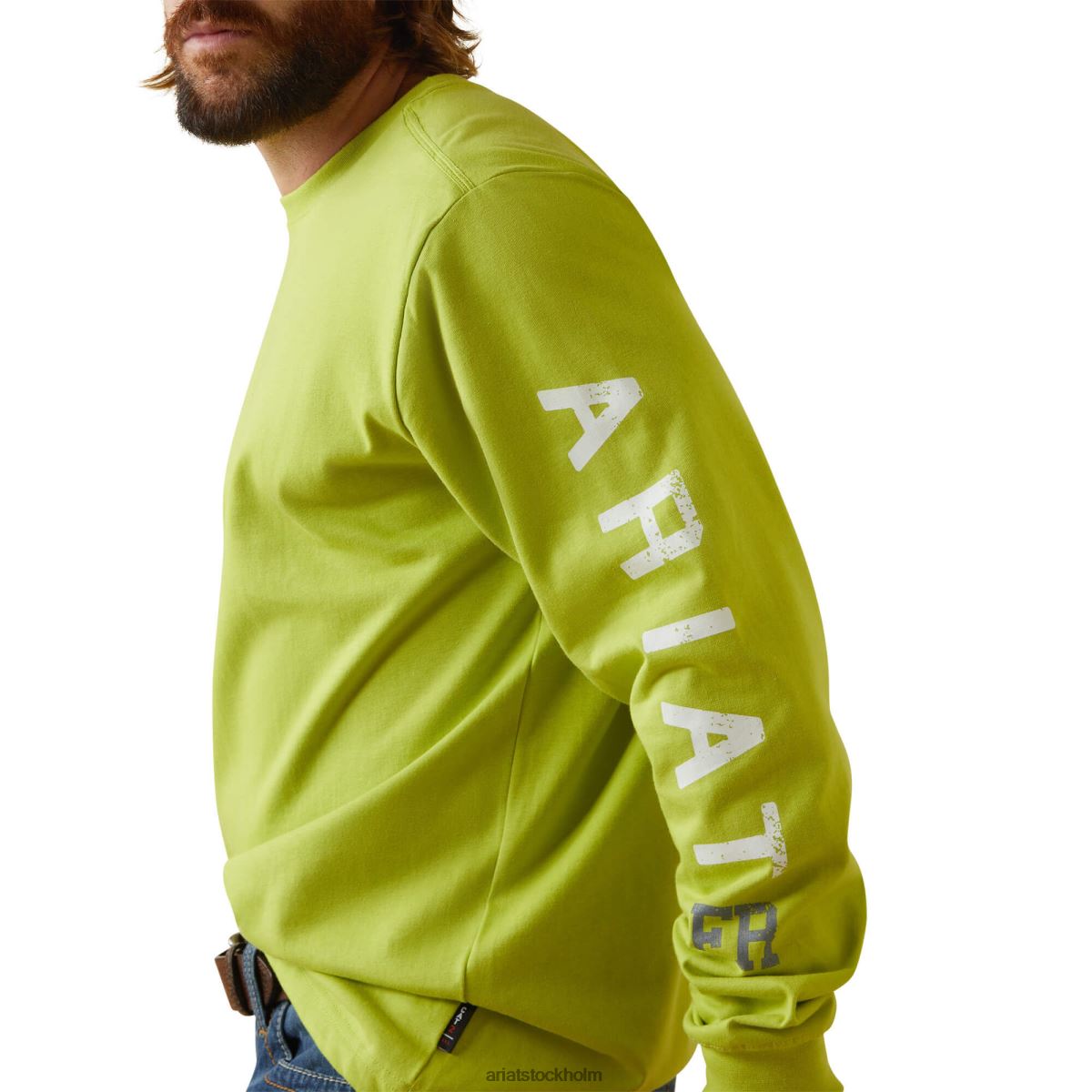 blast Ariat fr t-shirt med logotyp för skalle med grov hals ljus lime män F0484798