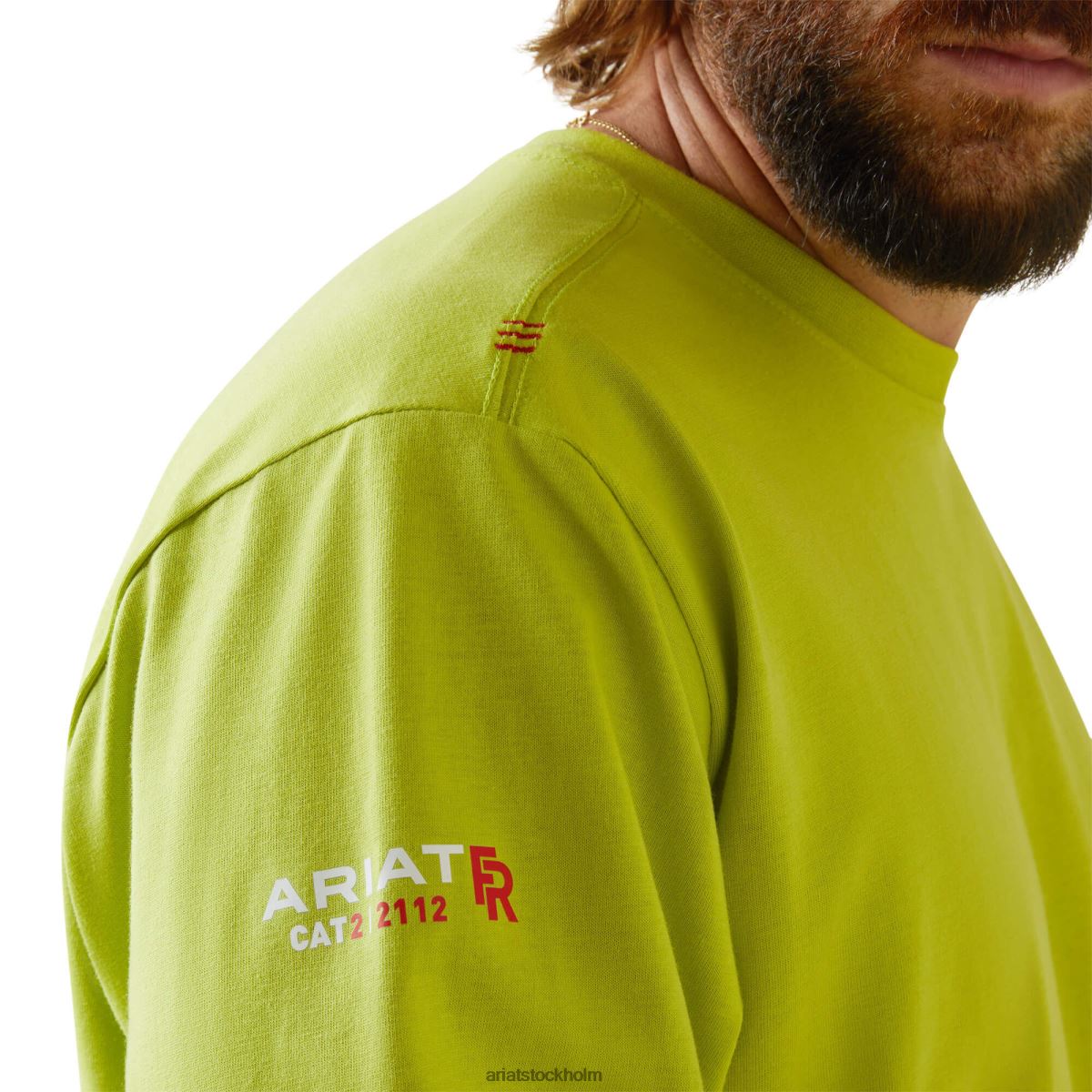 blast Ariat fr t-shirt med logotyp för skalle med grov hals ljus lime män F0484798