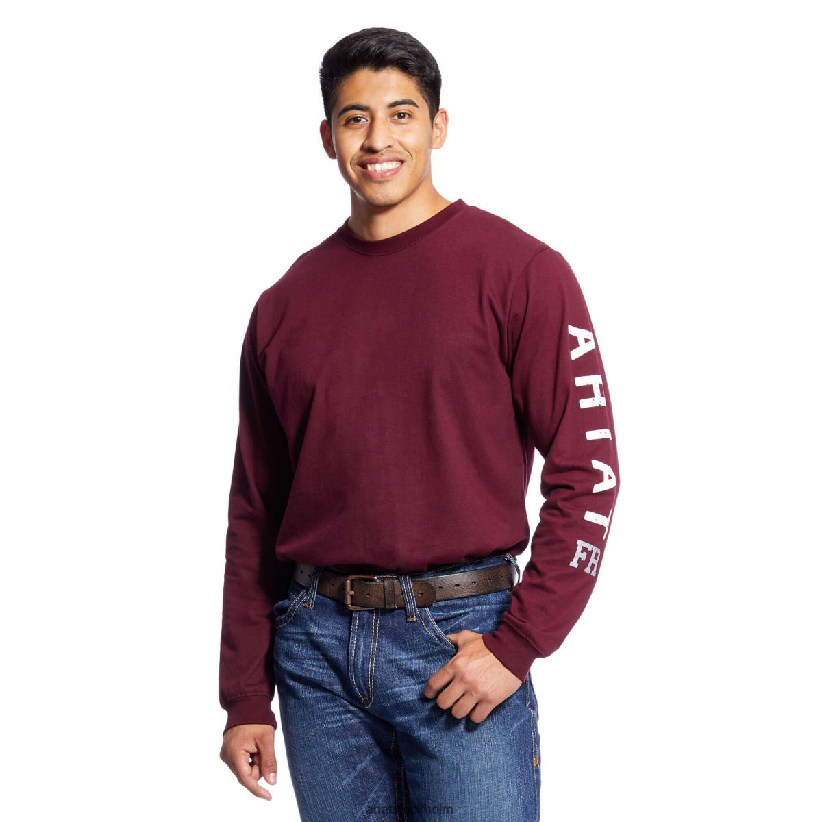 blast Ariat fr t-shirt med logotyp för skalle med grov hals malbec män F0484788